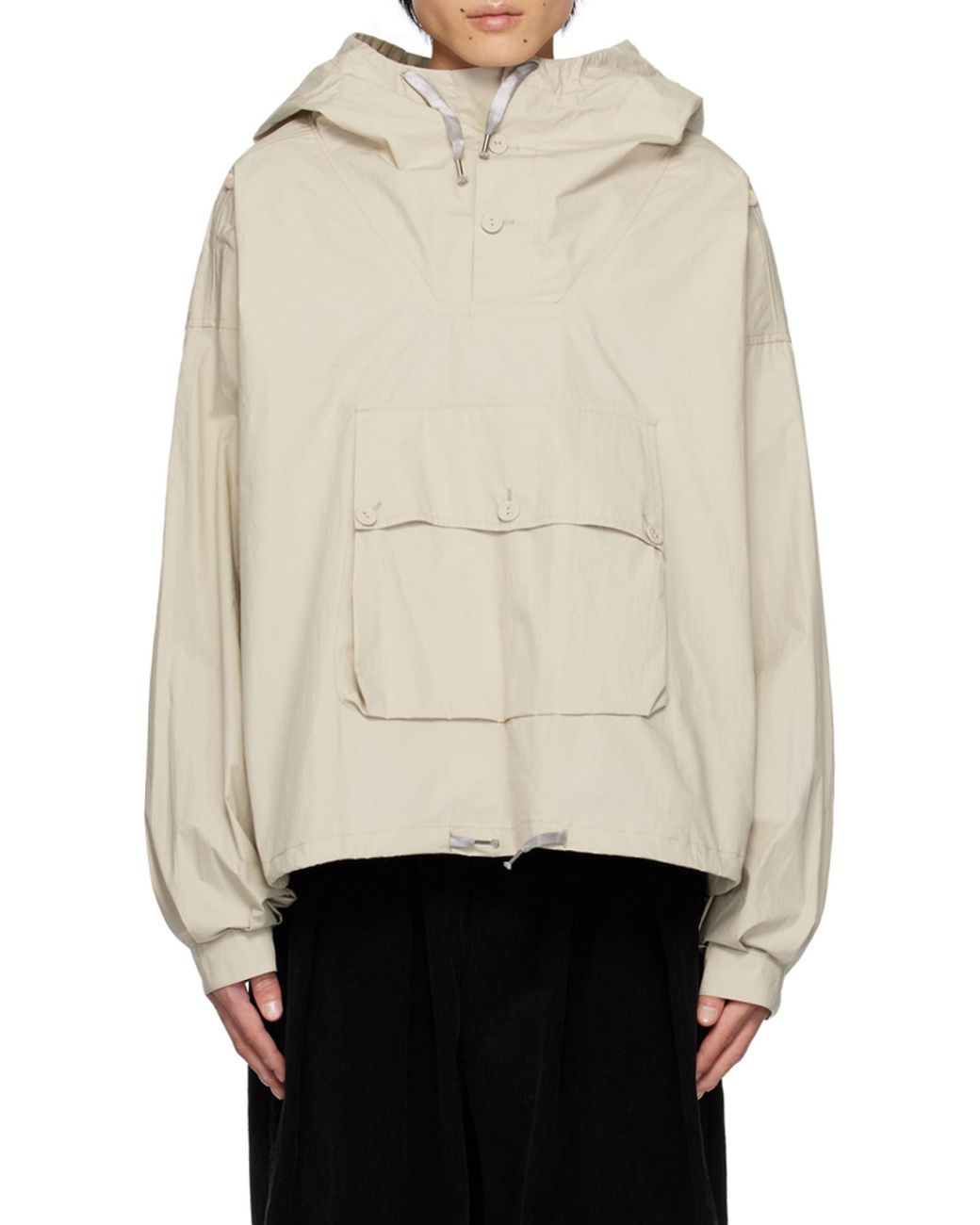 Maison Margiela Natural Drawstring Hooded Performance Jacket for men