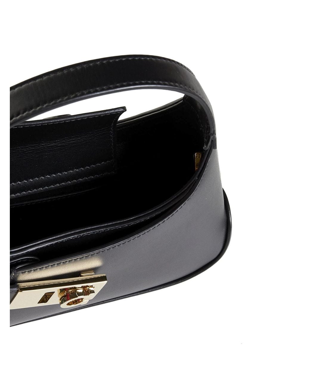 Ferragamo Black Ferragamo Logo Plaque Gancini Buckled Hobo Bag