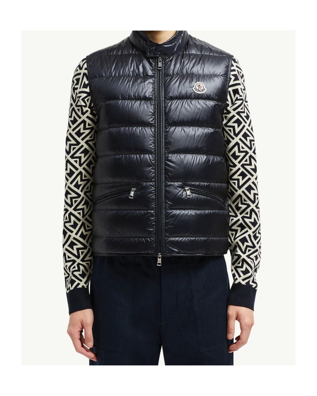 Moncler Blue Vests for men