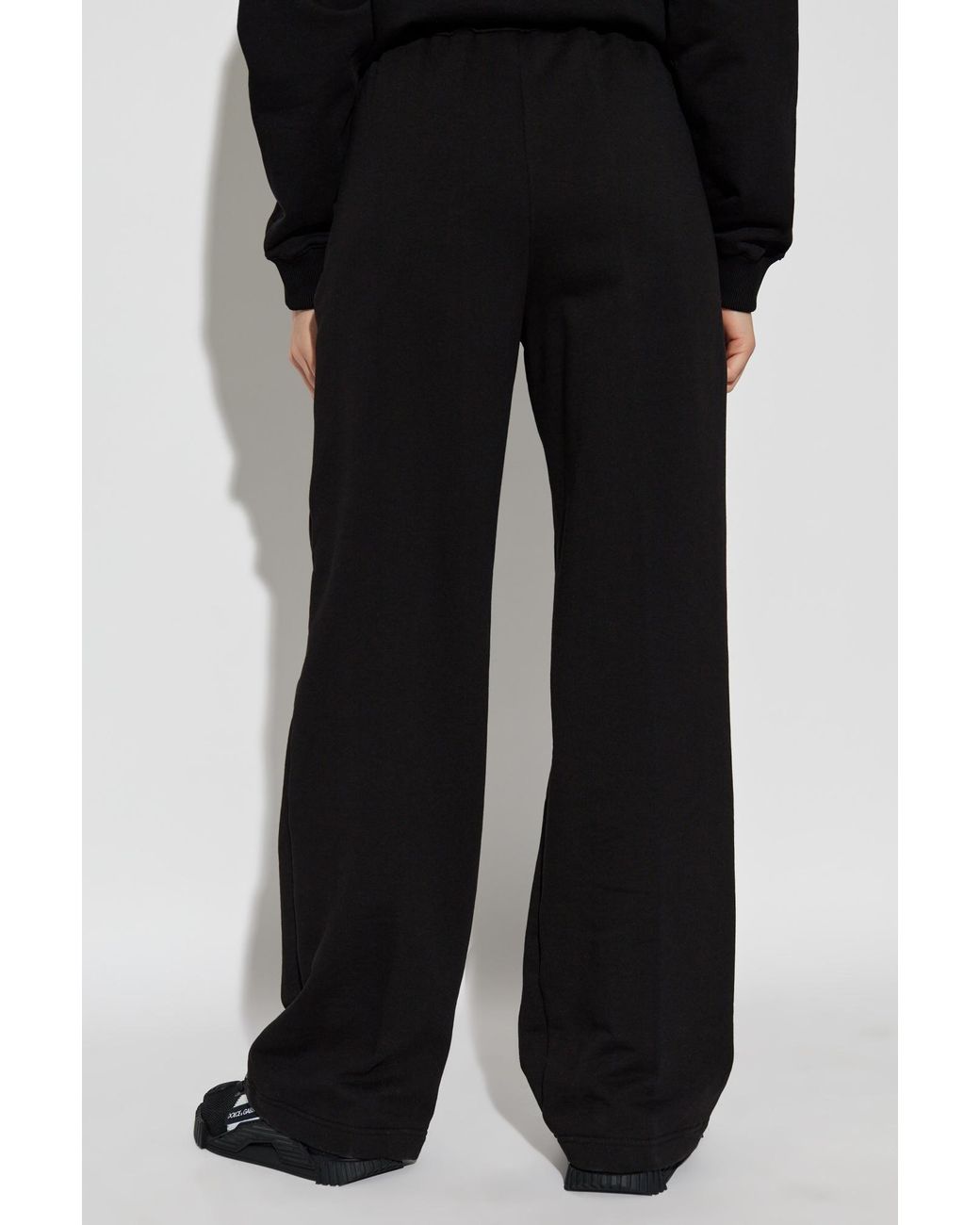Dolce & Gabbana Black Dg Logo Embroidered Sweatpants