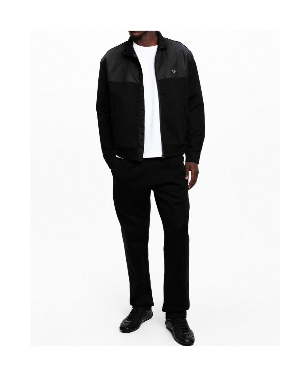 Prada Black Solid Straight Leg Pants for men
