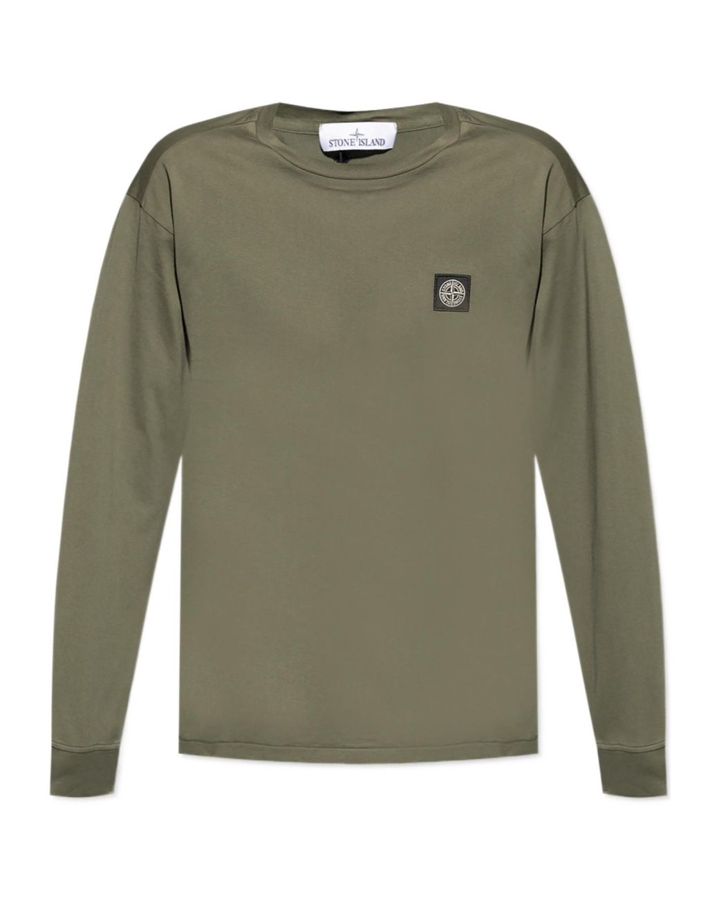 Stone Island Green Compass-Patch Crewneck T-Shirt for men
