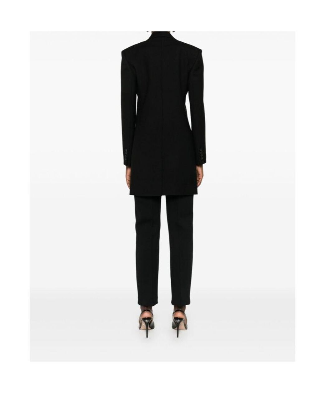 Saint Laurent Black Single-Breasted Long Jacket