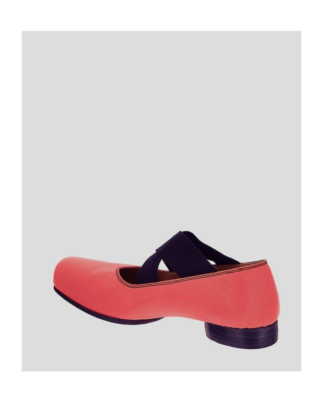 Uma Wang Red Square-Toed Ballet Shoes