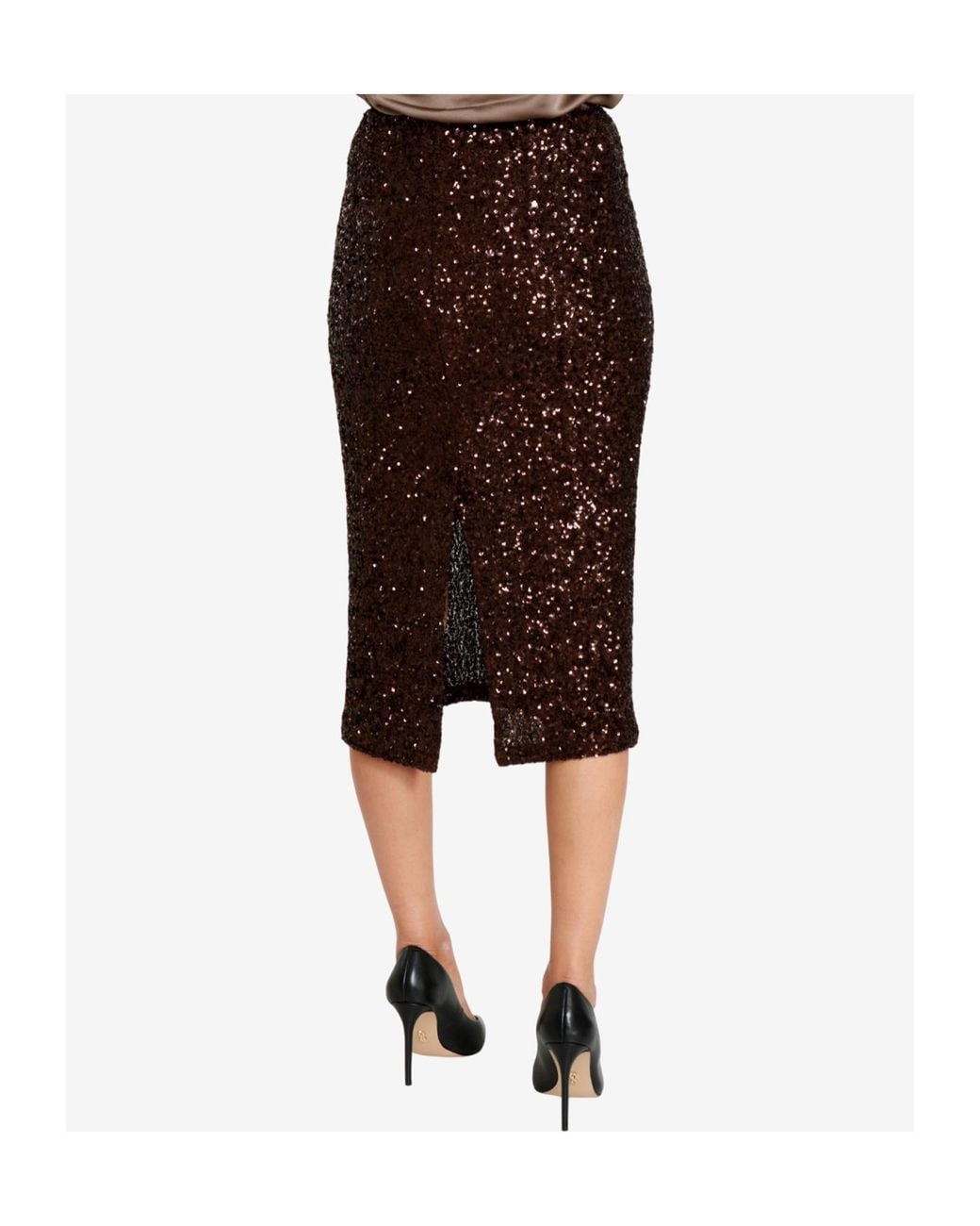 Aniye By Brown Sequined Skirt