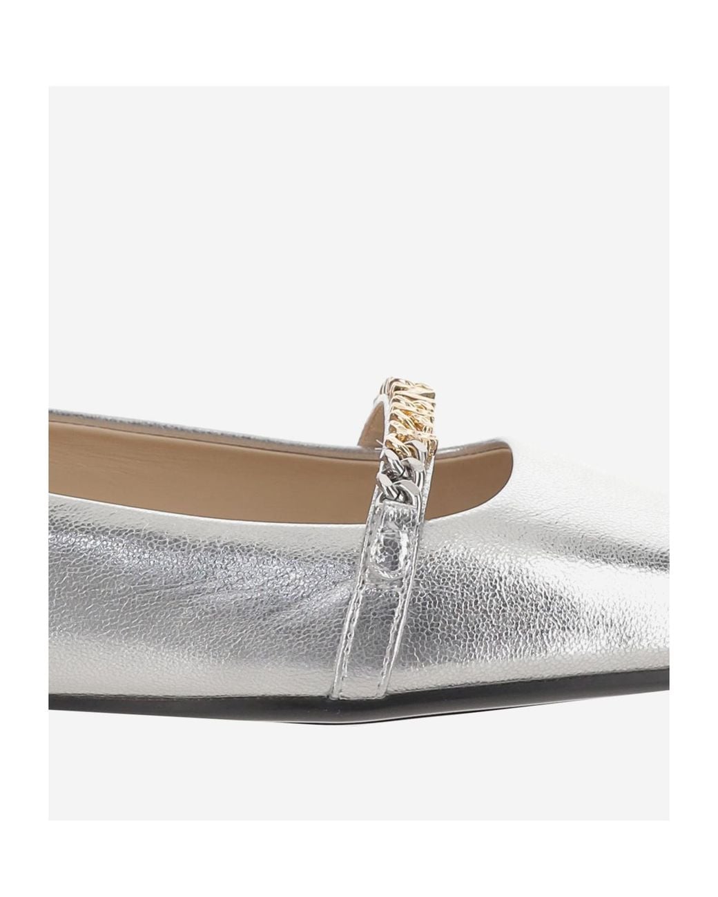 Pinko White Embellsihed Ballet Flats