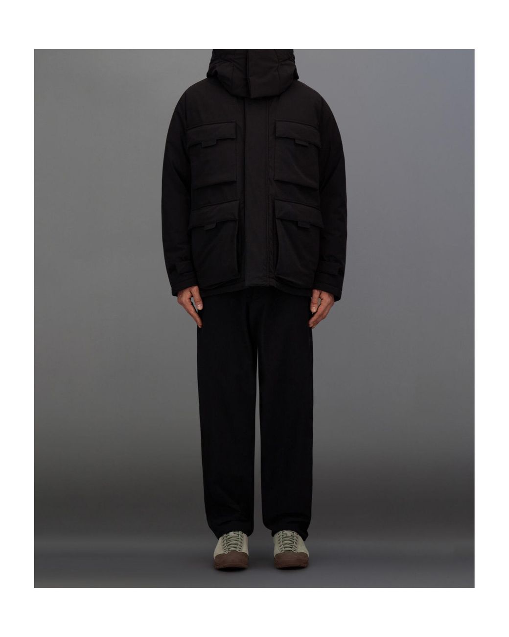 Herno Black Laminar Hooded Padded Down Jacket for men