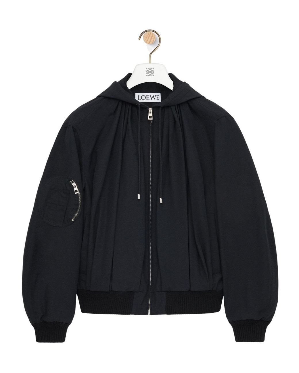 Loewe Blue Pleated Hooded Jacket
