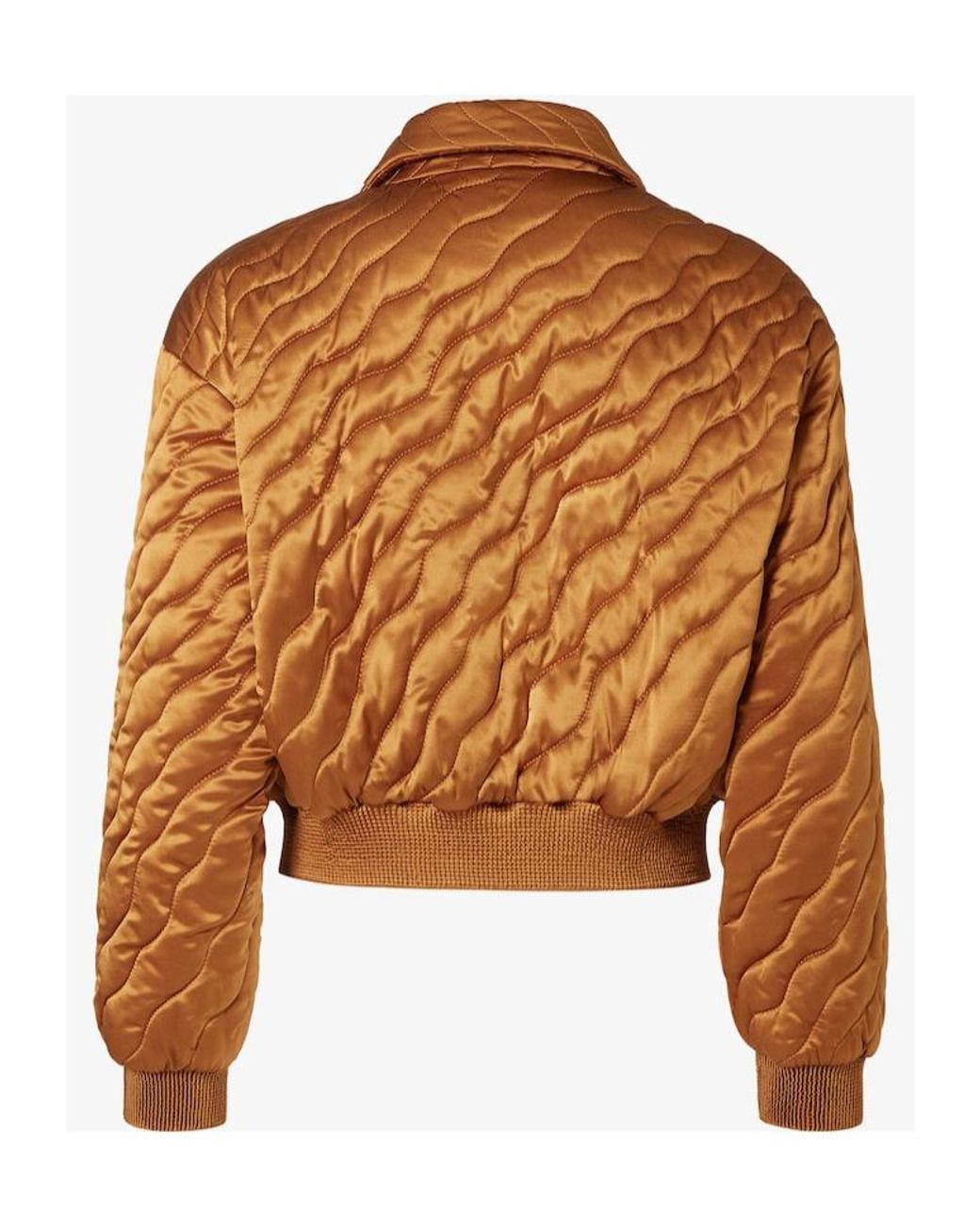 Fendi Brown Caramel Quilted Silk Jacket
