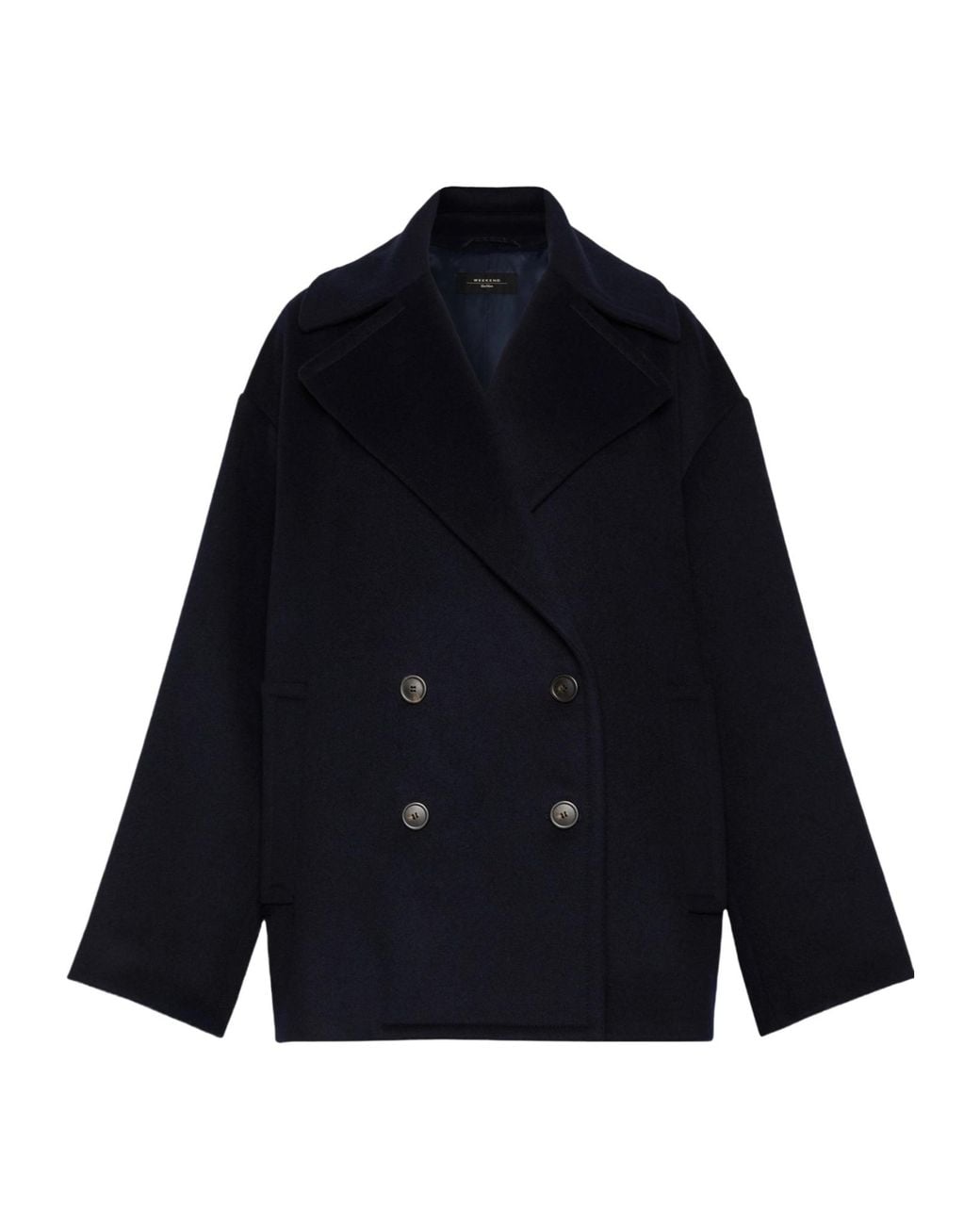 Weekend by Maxmara Blue Double-Breasted Pea Coat