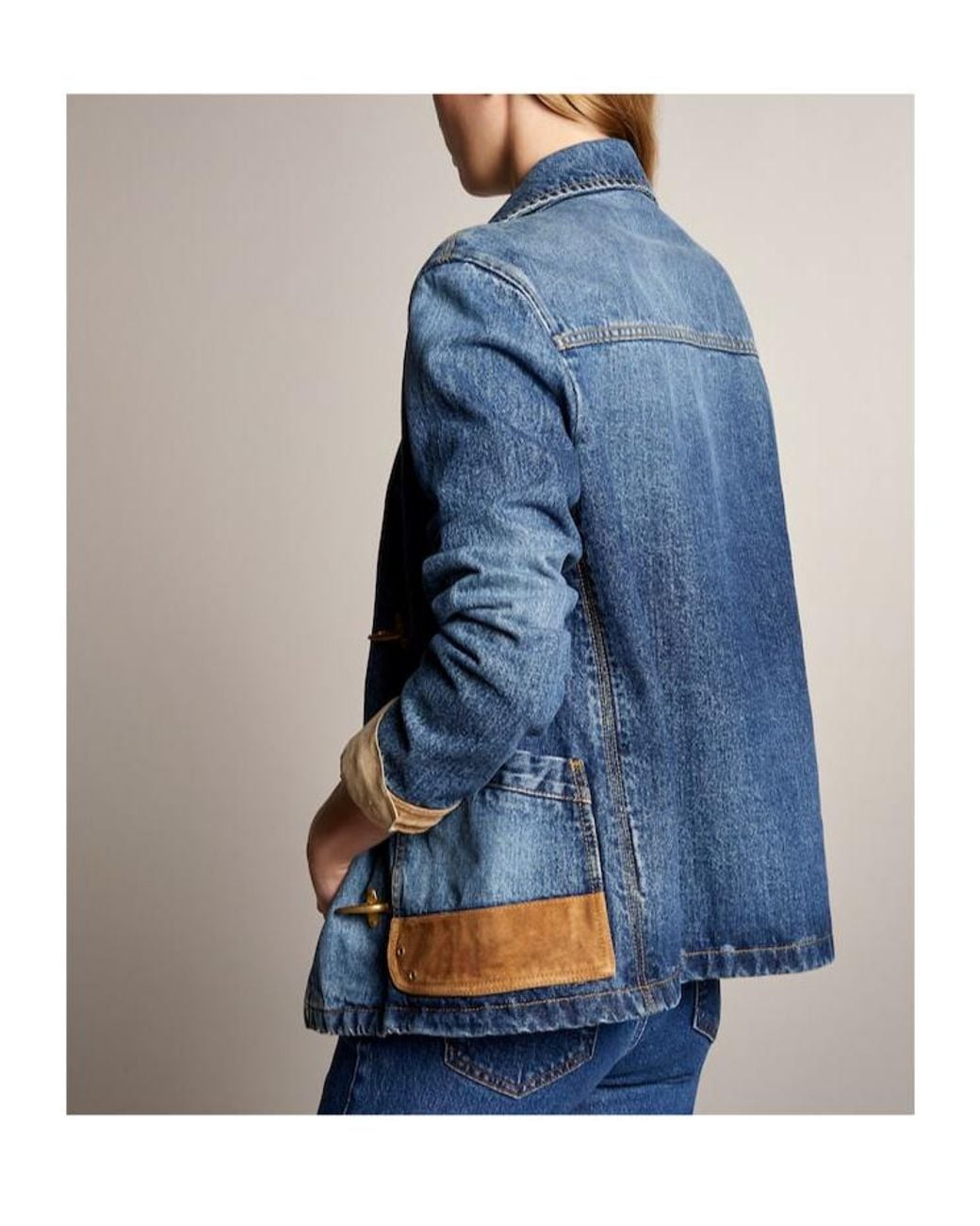 Fay Blue Hook-Closure Denim Jacket