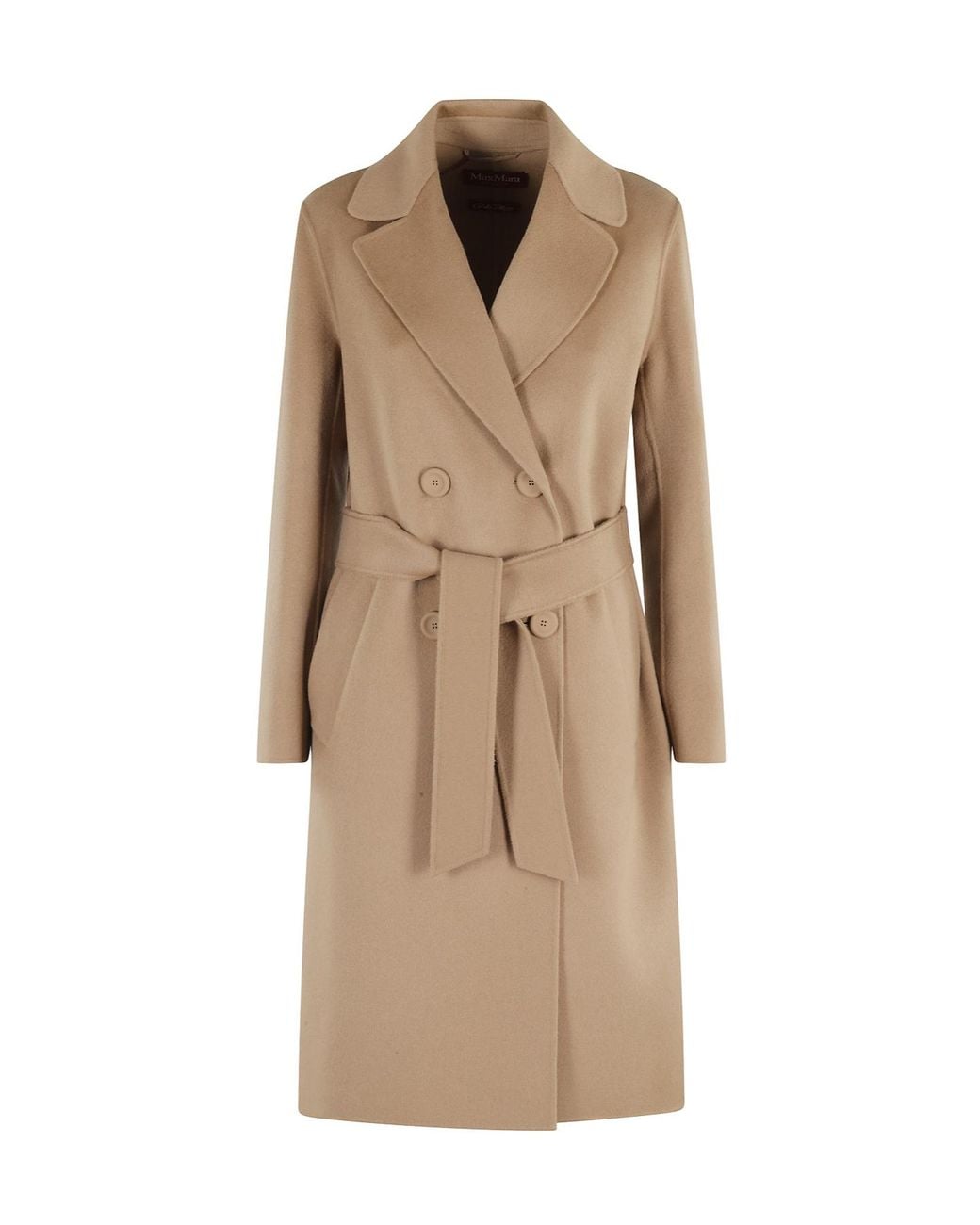 Max Mara Natural Studio Double-Breasted Belted Long Coat