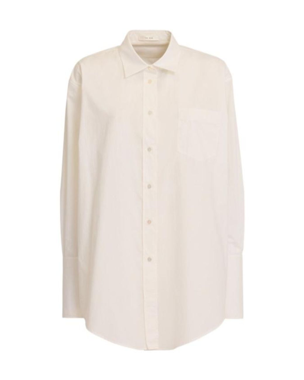 The Row White Ment Cotton Long Shirt