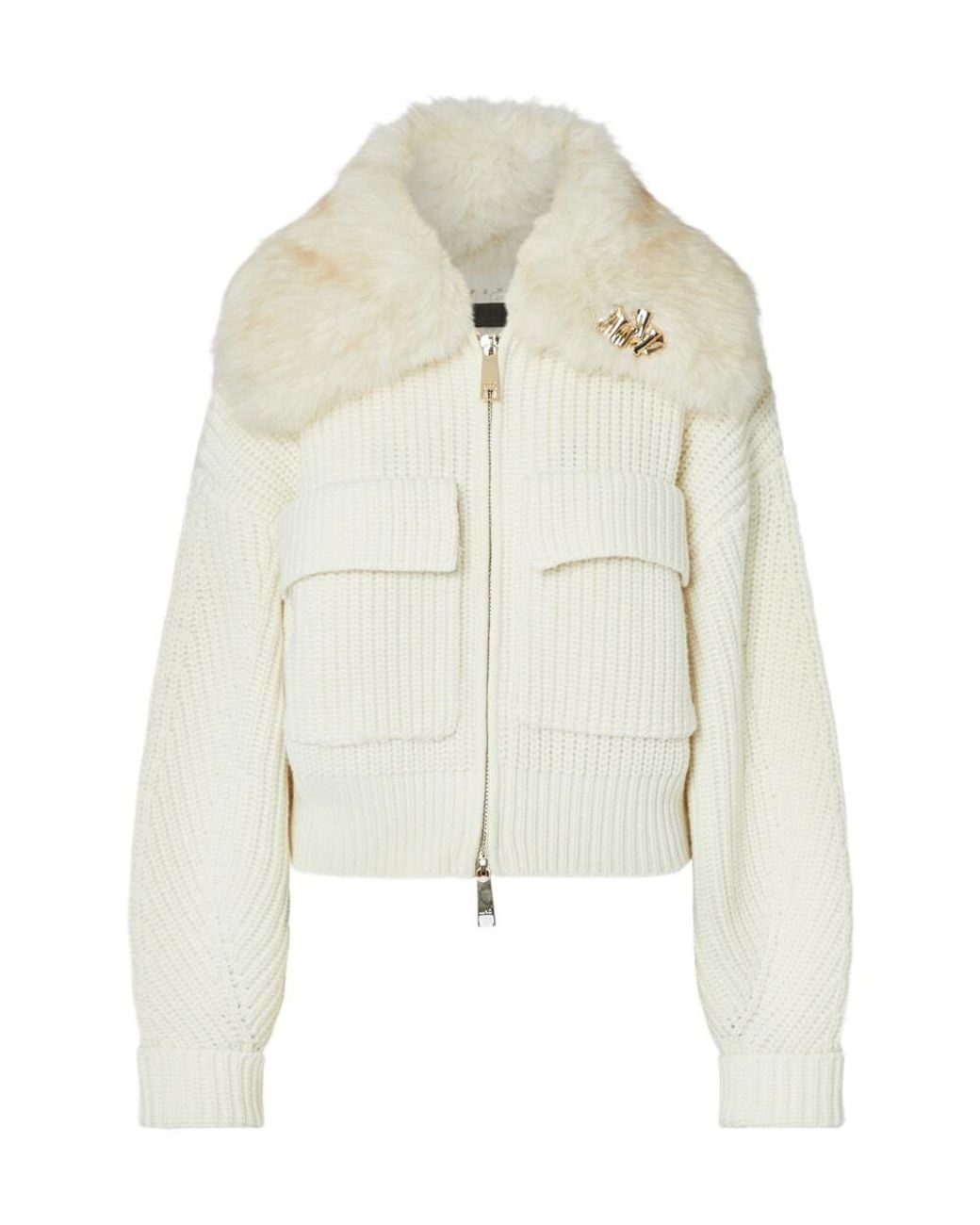 Liu Jo White Wool Bomber Jacket