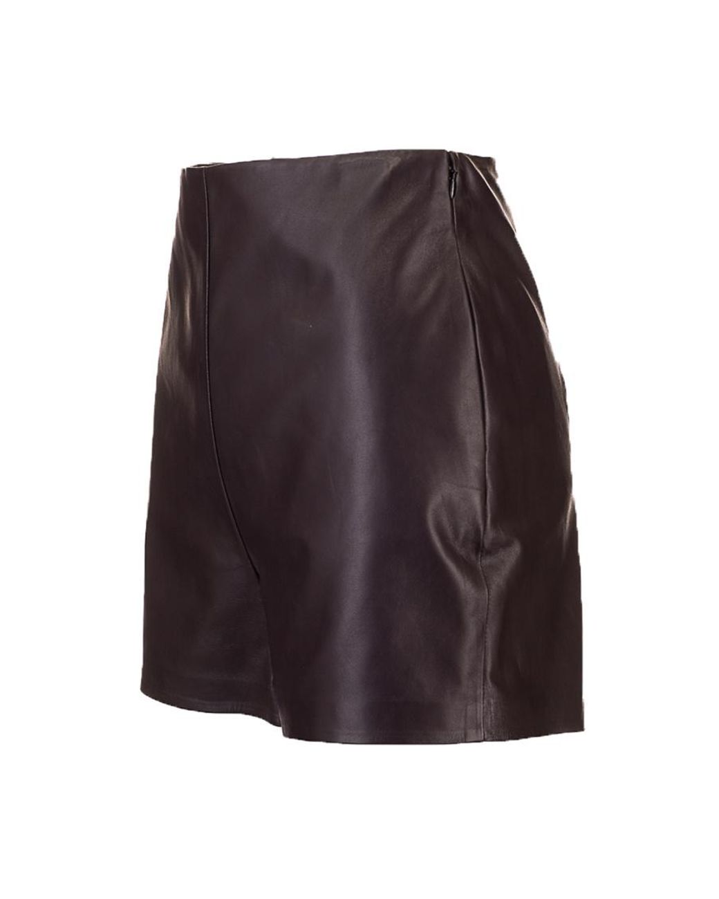 Valentino Blue High-Waisted Leather Shorts