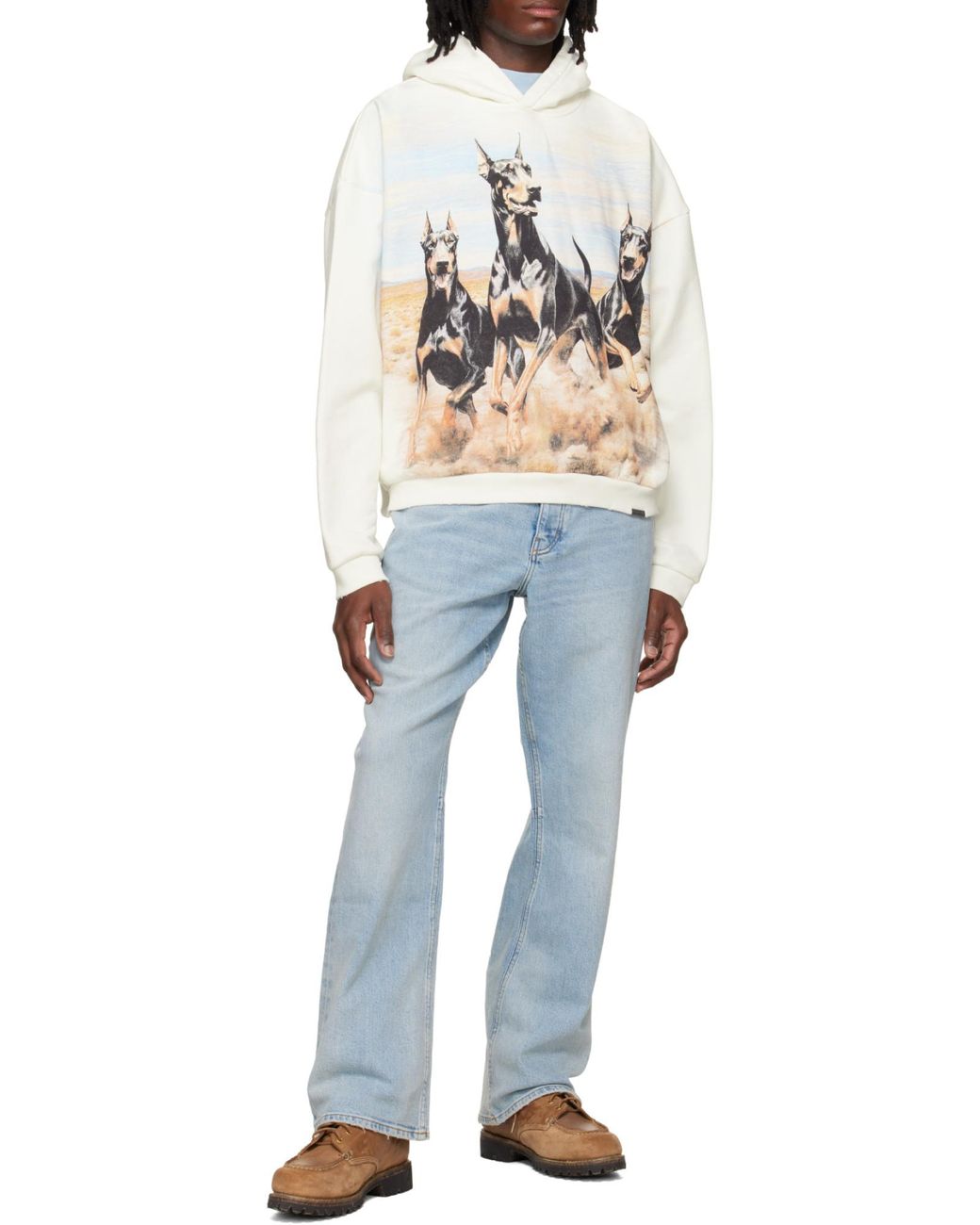 Represent Blue Vintage Wash Straight-Leg Jeans for men