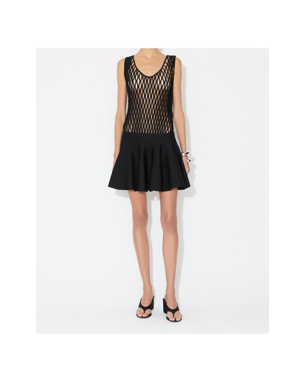 Alaïa Black Knit Skater Dress