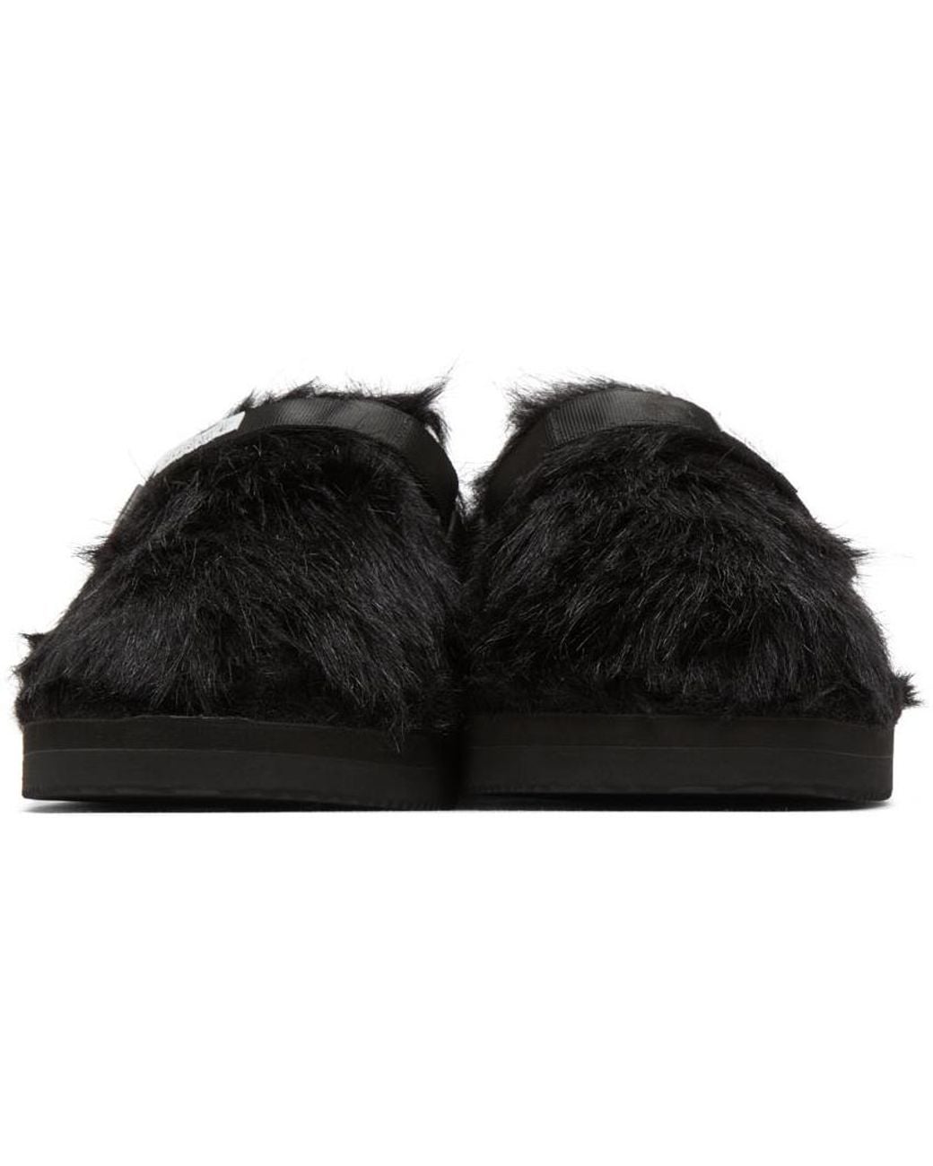 Suicoke Black Logo Slides for men
