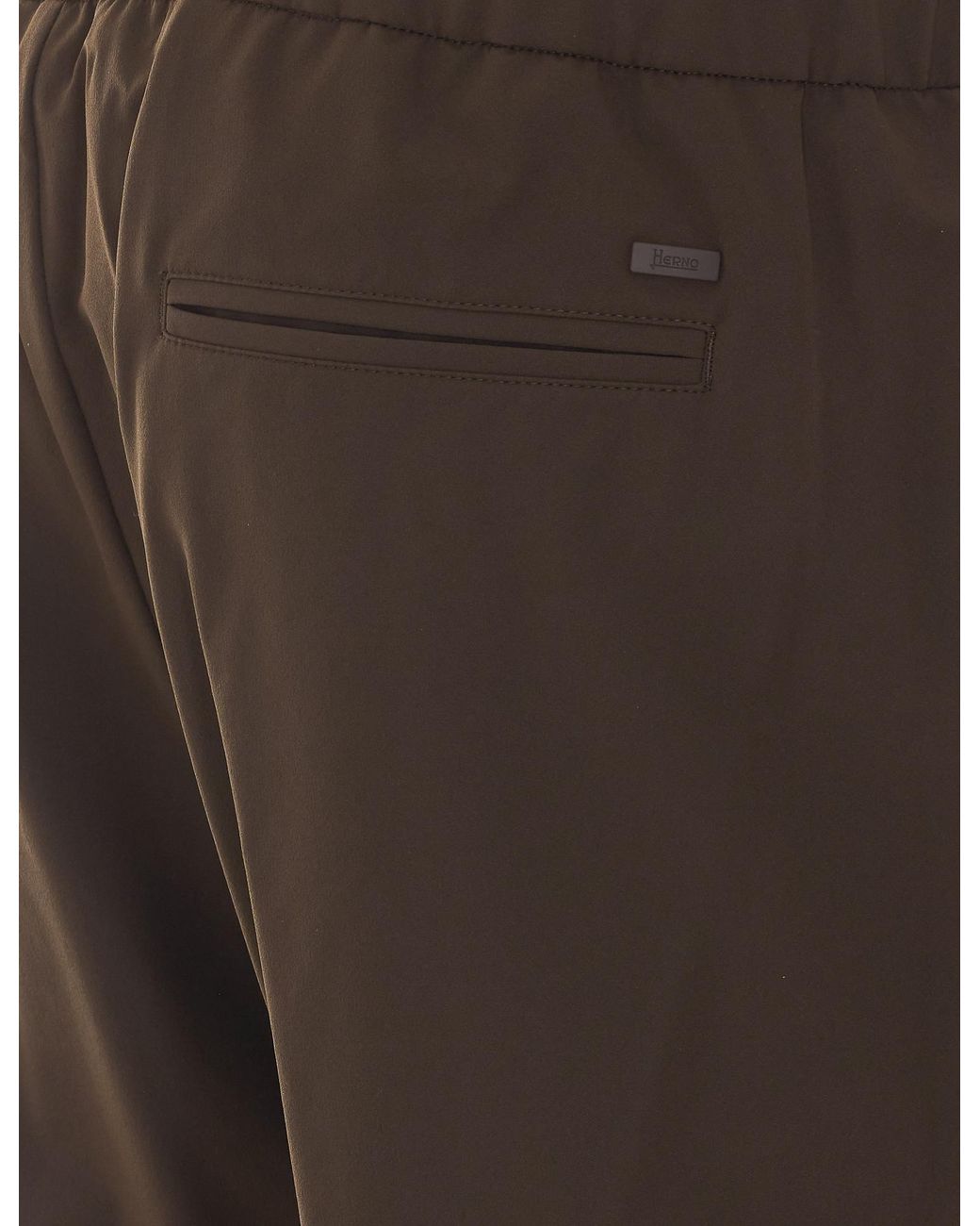 Herno Brown Straight-Fit Drawstring Pants for men