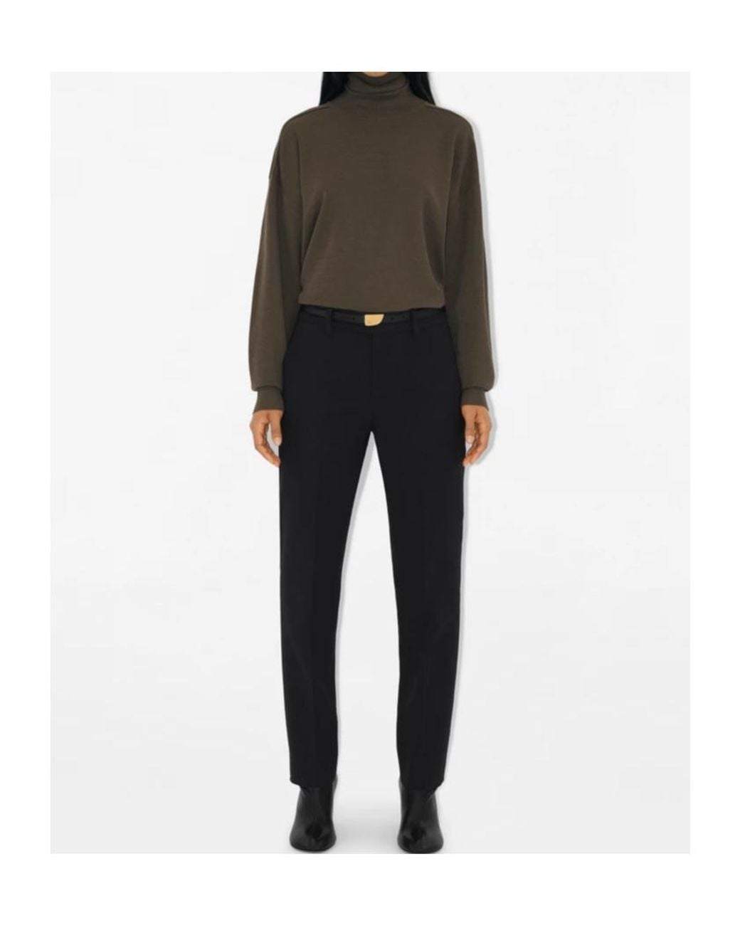Burberry Brown Equestrian Knight Motif Roll-Neck Jumper