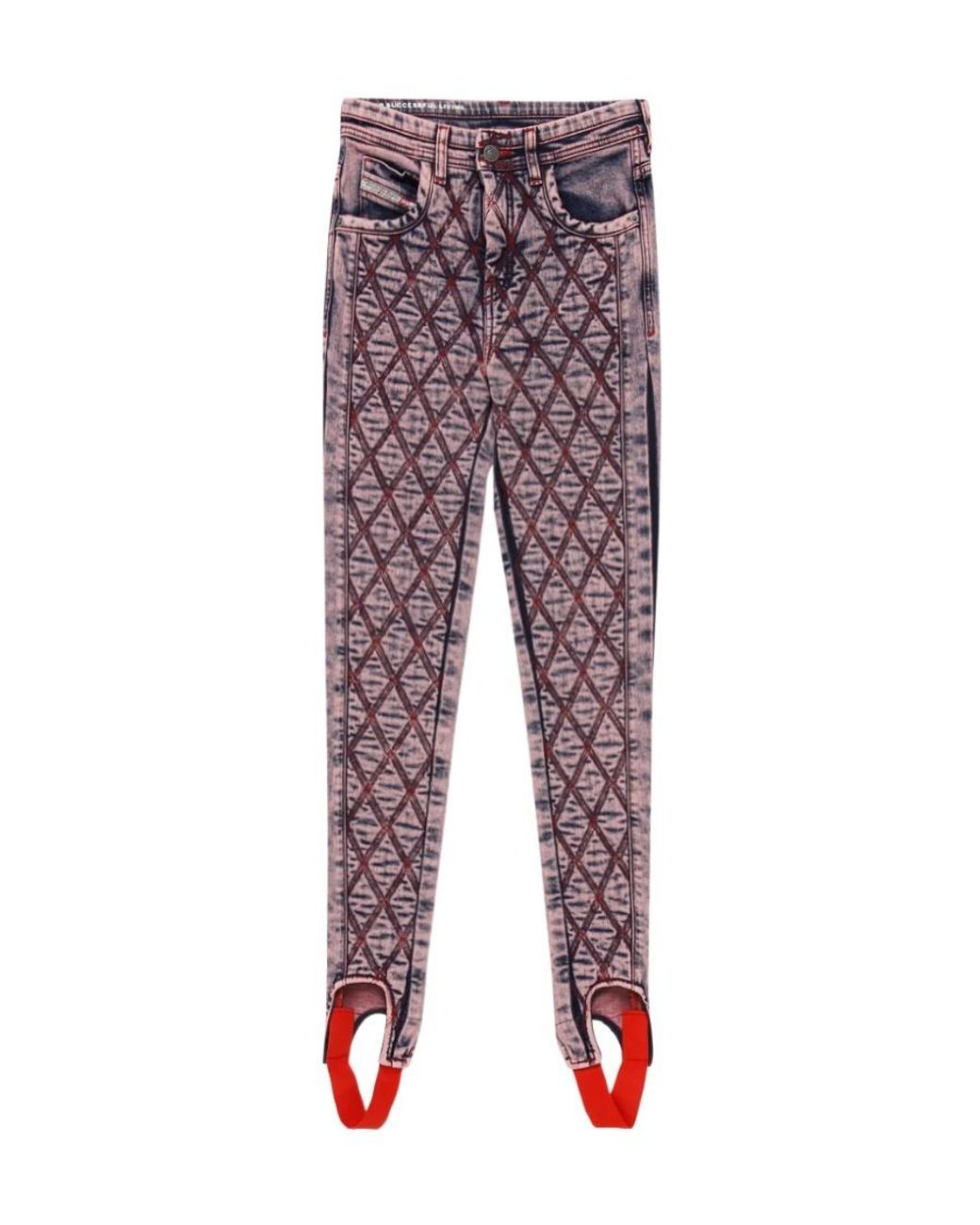 DIESEL Red D-Duc Quilted Stirrup Skinny Jeans