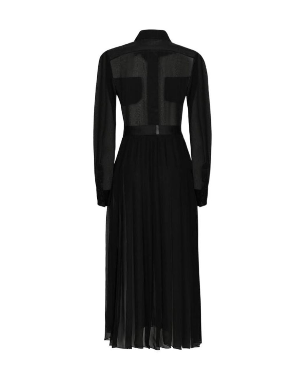 Dolce & Gabbana Black Chiffon Shirt Dress