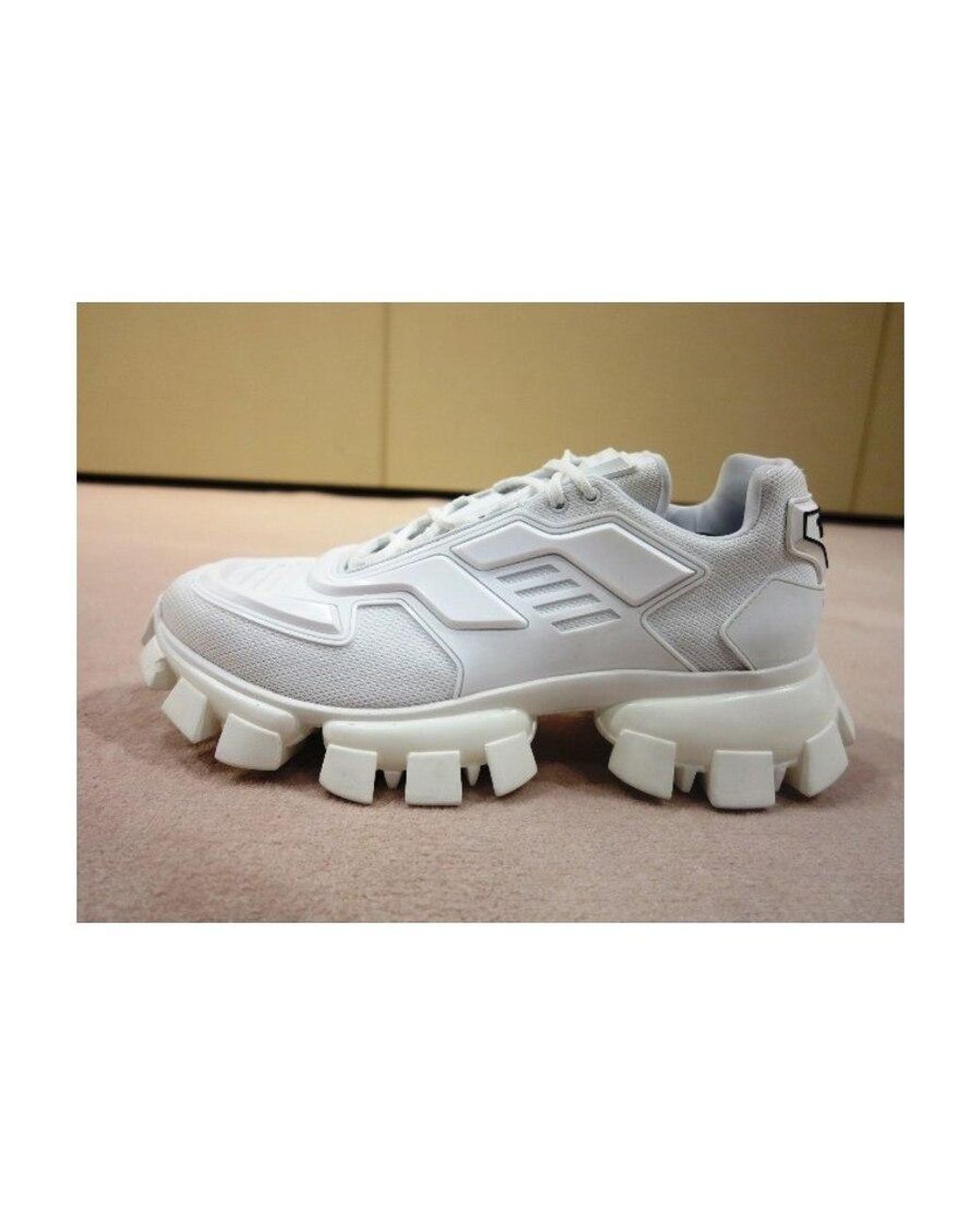 Prada White Cloudbust Thunder Technical Fabric Sneakers for men