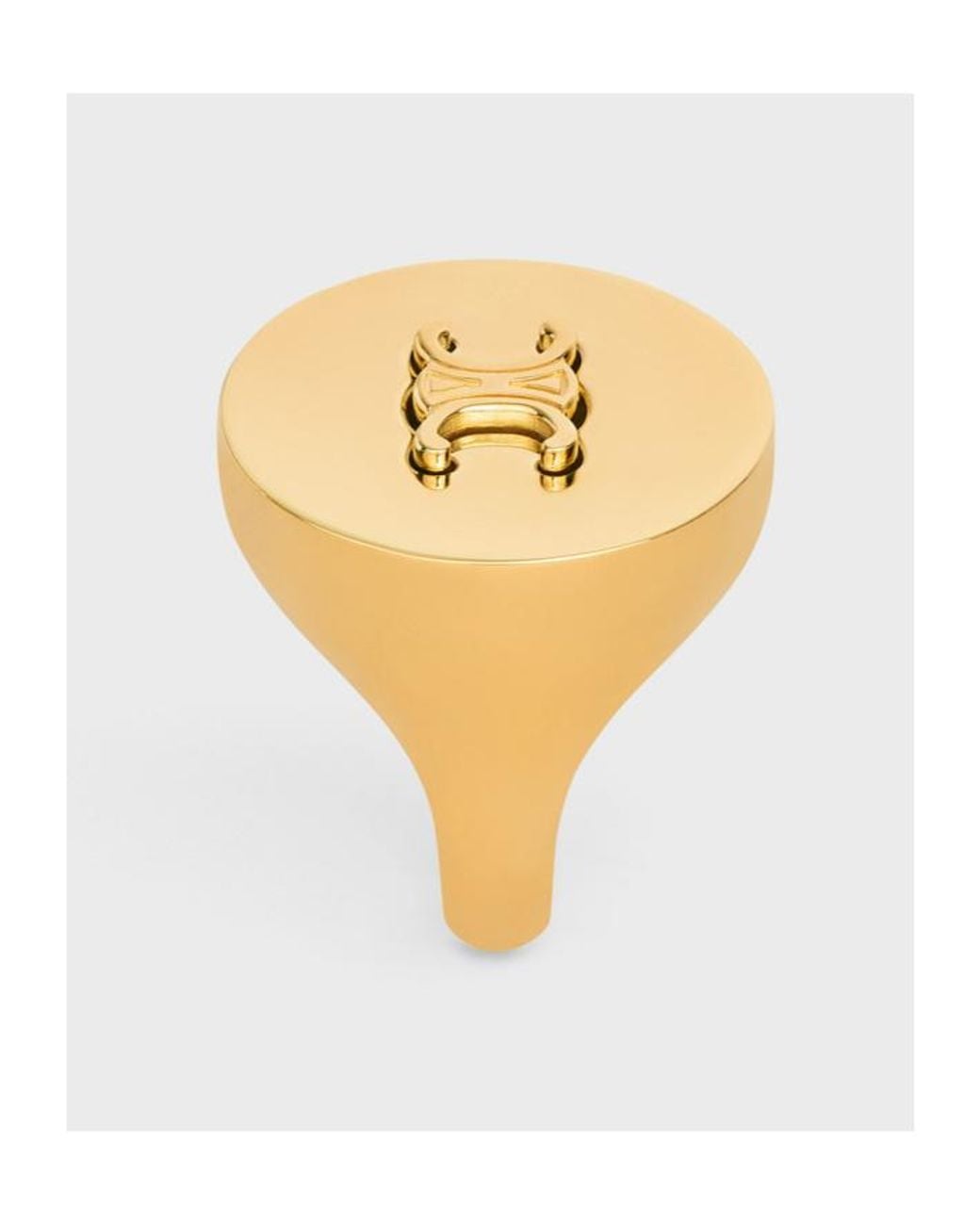 Céline Metallic Triomphe Signet Ring