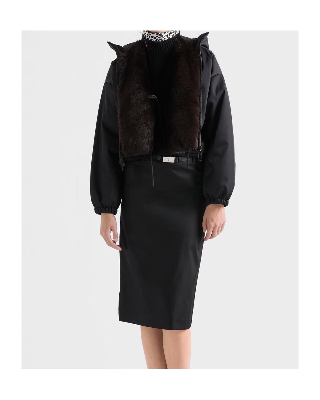 Prada Black Re-Nylon Pencil Skirt