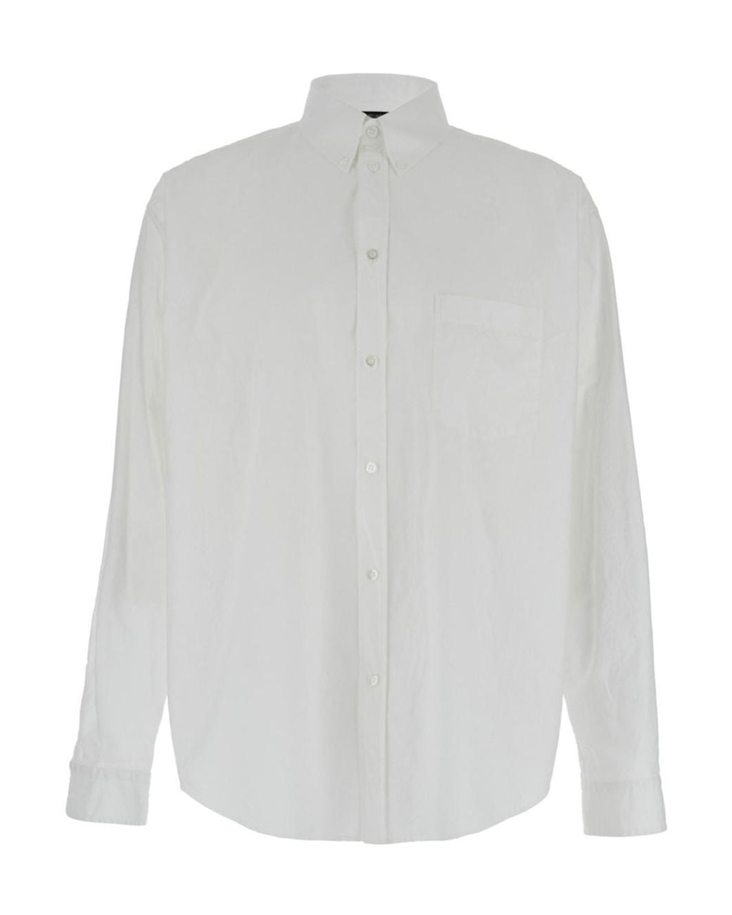 Balenciaga White Bb Logo Printed Long-Sleeved Shirt for men