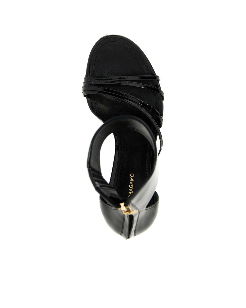 Ferragamo Black Curved-Heel Sandals