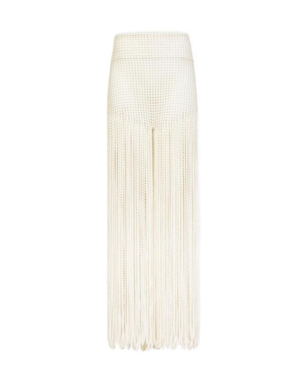 Alaïa White Beaded Knit Pants