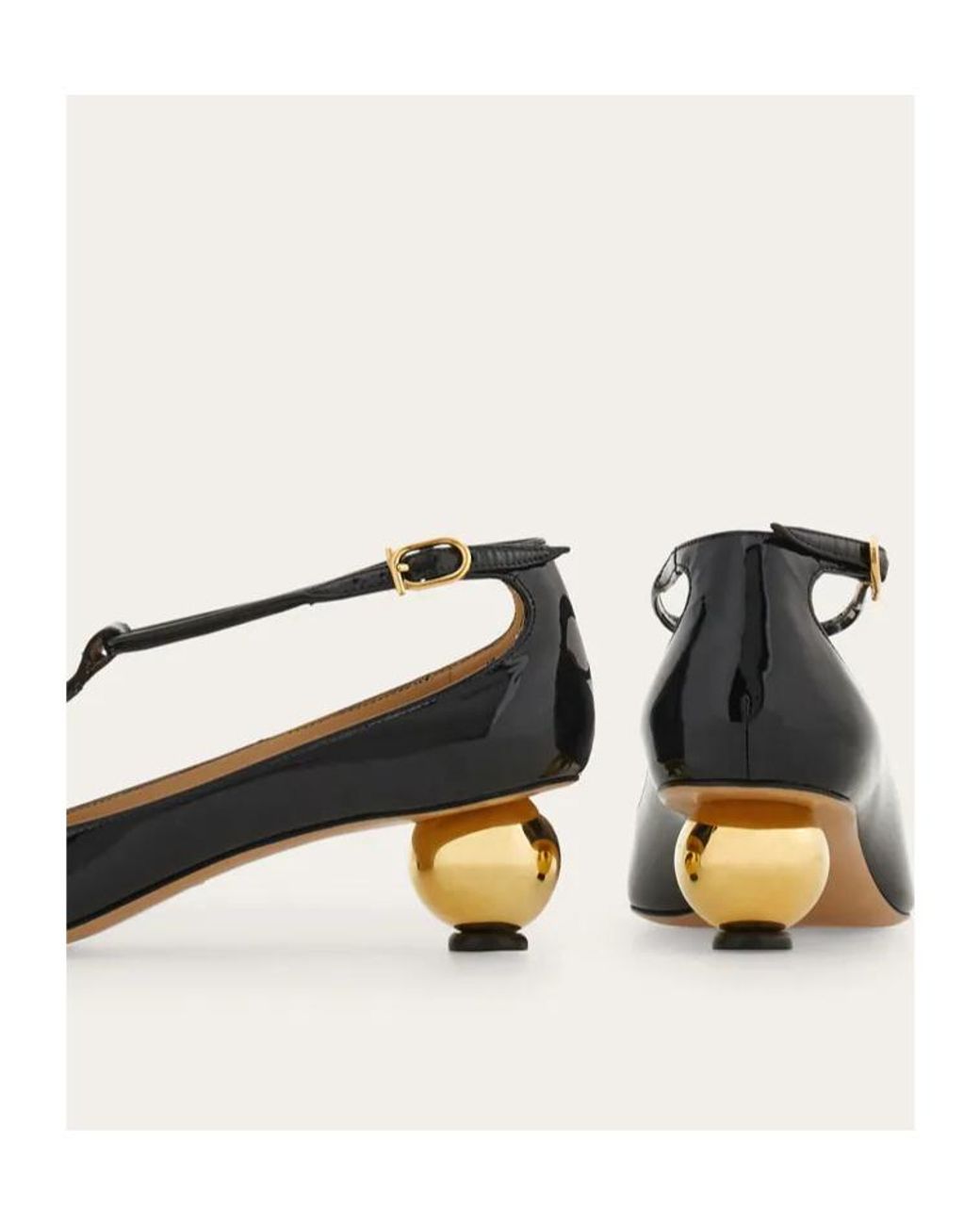 Ferragamo Brown Spherical Heel T-Strap Pump
