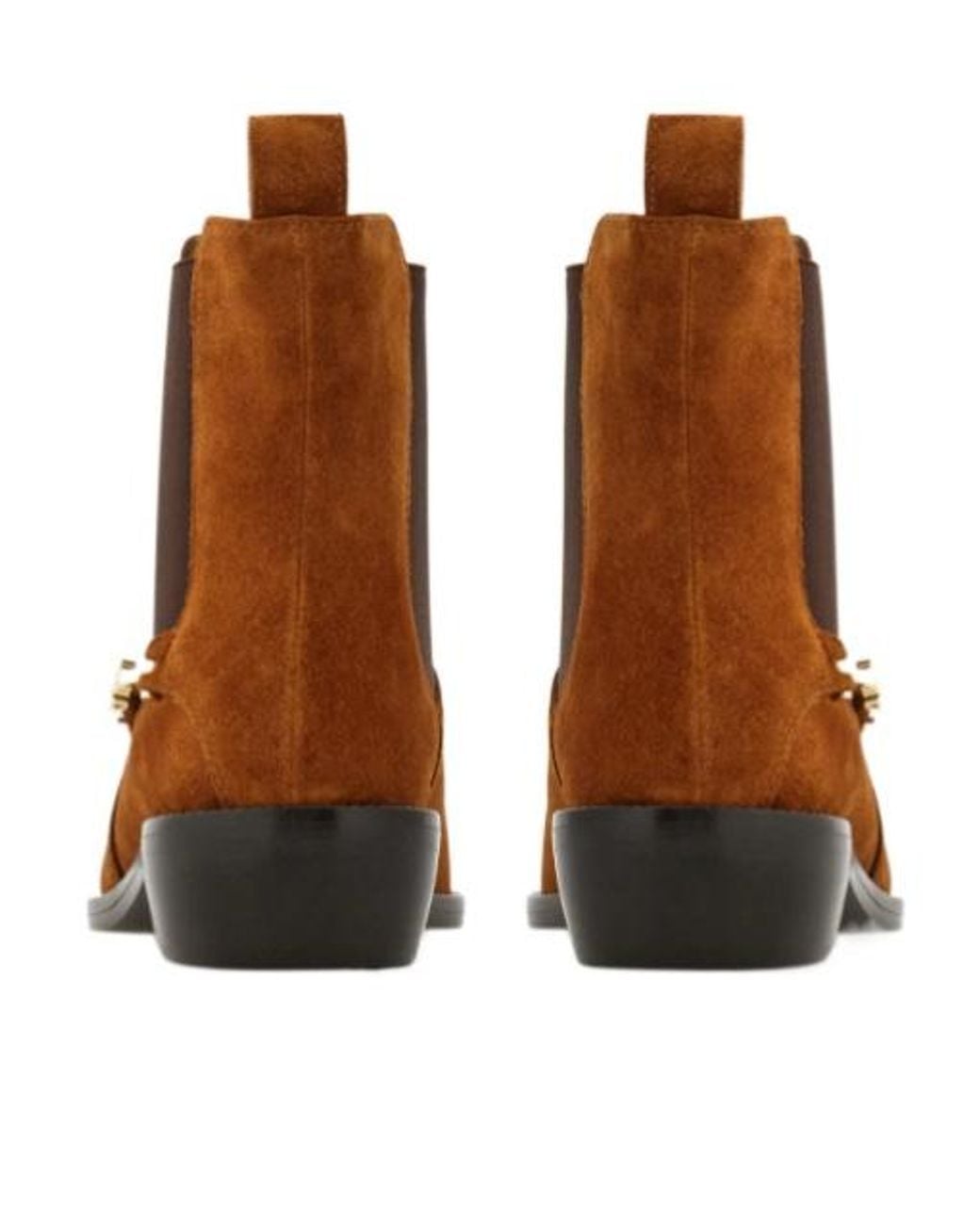 Ferragamo Brown F Buckle Chelsea Boot