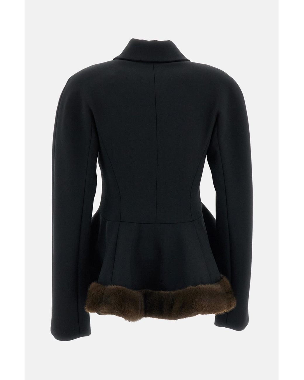 Stella McCartney Black Peplum Hem Belted Jacket