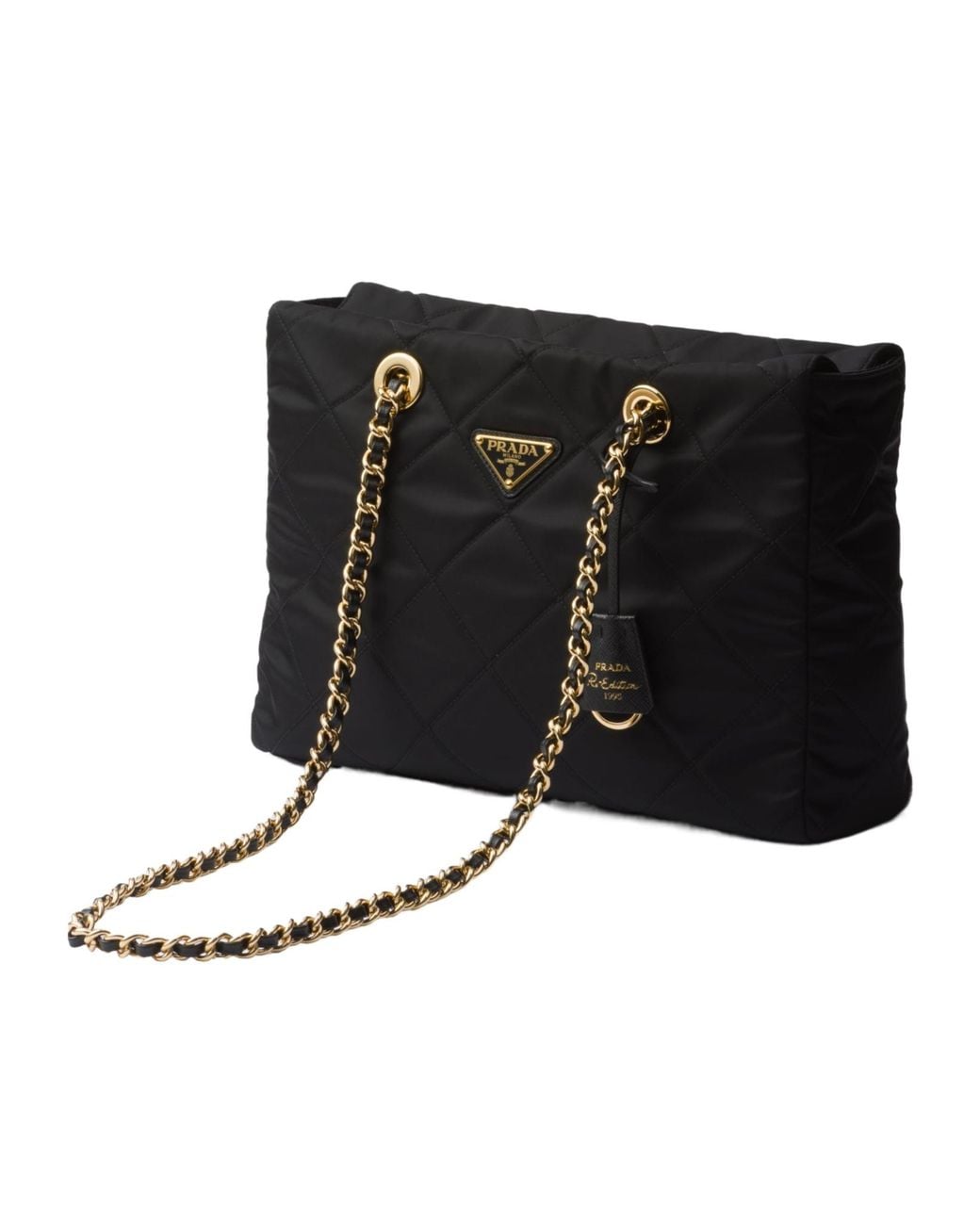 Prada Black Re-Edition 1995 Logo-Triangle Shoulder Bag