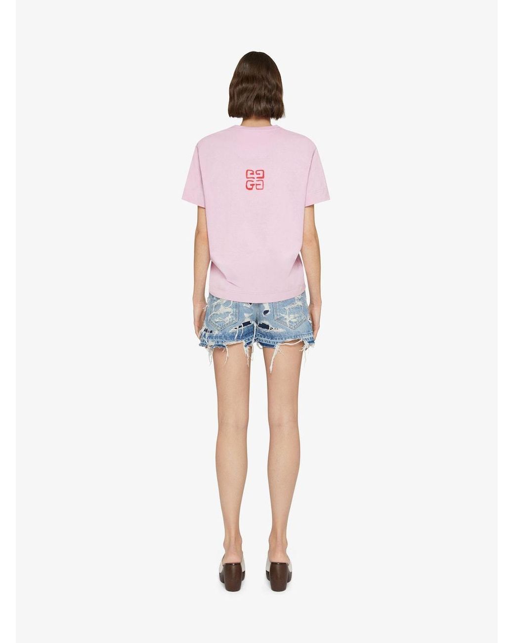 Givenchy Blue Mini Denim Shorts With Broken Holes