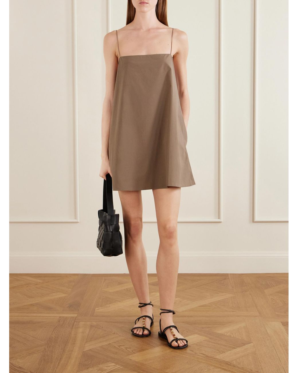Matteau Brown Organic Cotton-Poplin Mini Dress