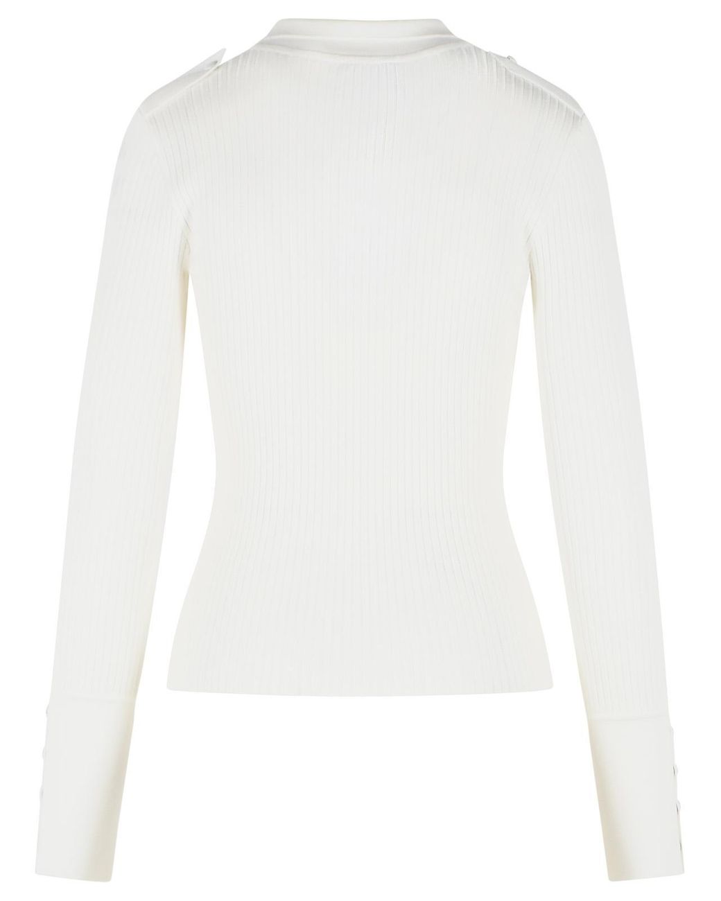 Courreges White Courrèges Ribbed Knit Polo Top