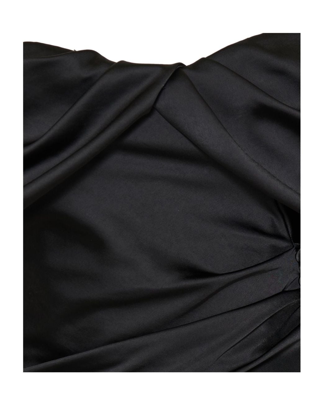 McQueen Black Off-The-Shoulder Draped Top