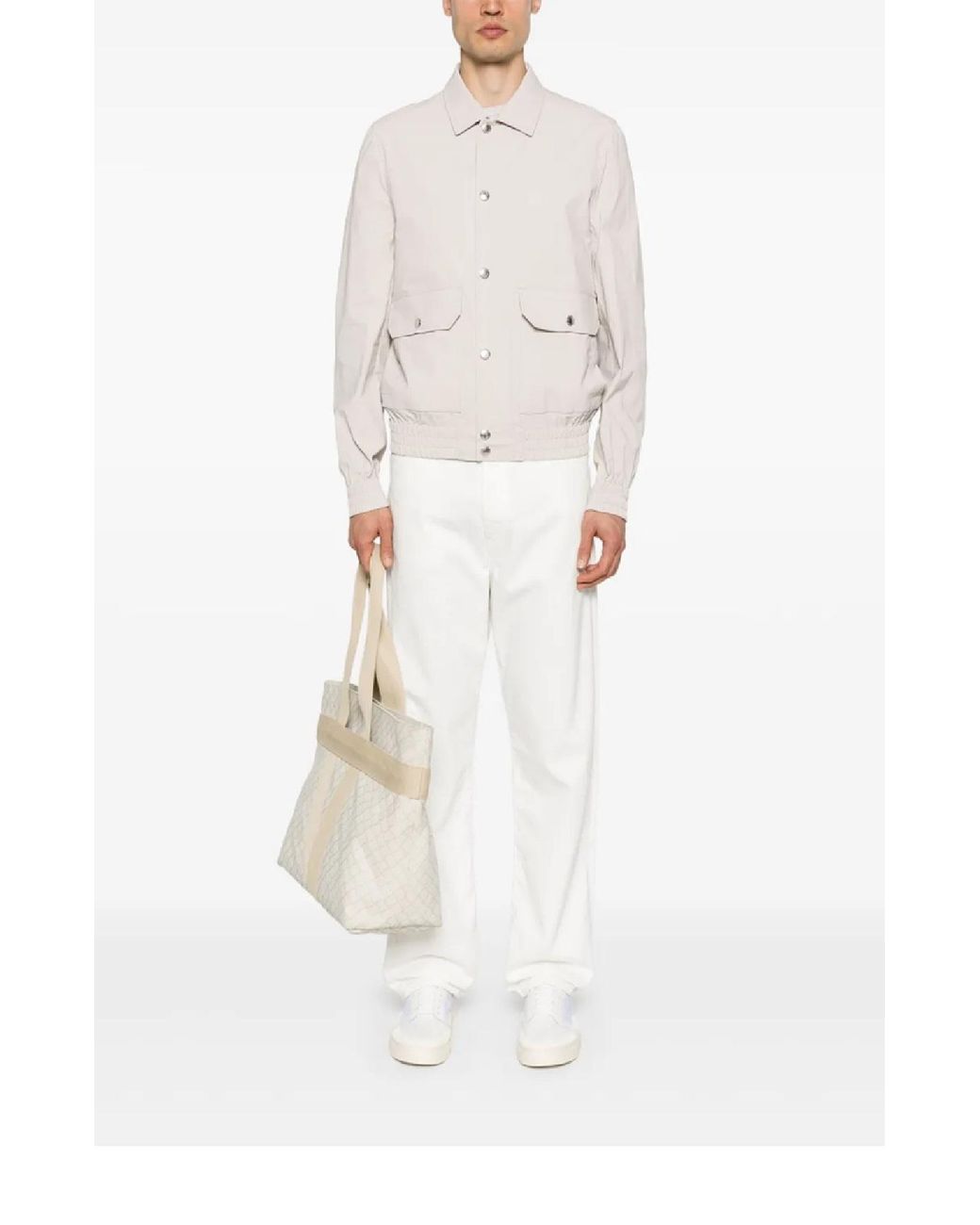 Brunello Cucinelli White Cotton Lightweight Jacket for men