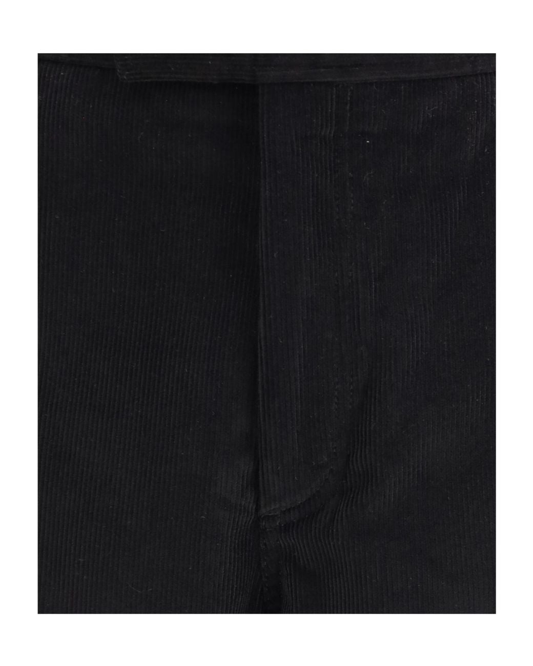 Thom Browne Black Corduroy Stripe Detail Chino Trousers for men