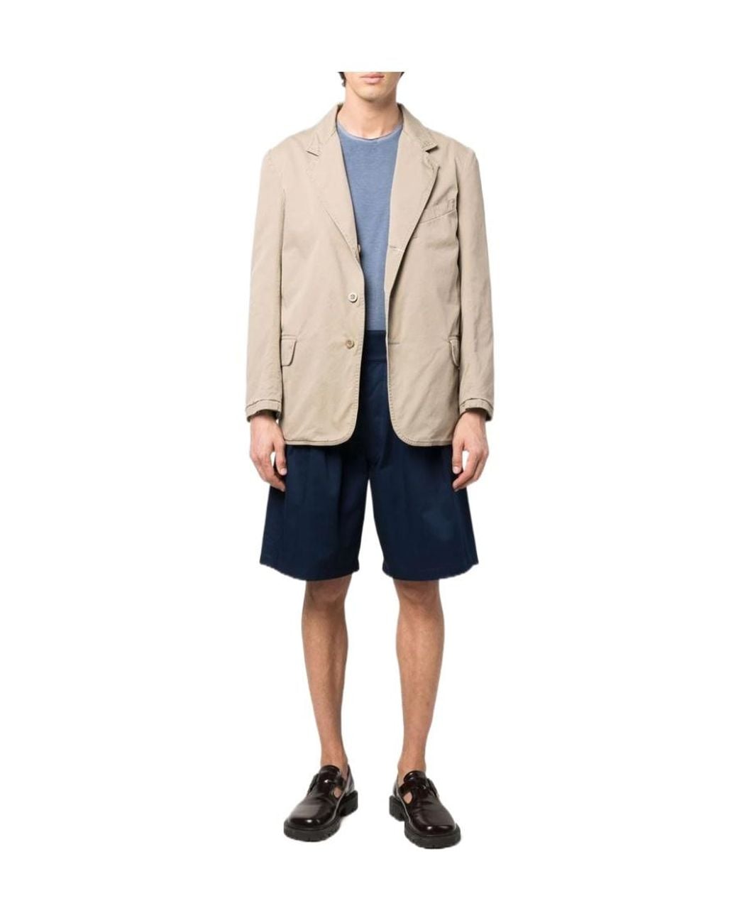 Maison Margiela Natural Notched-Lapels Single-Breasted Blazer for men