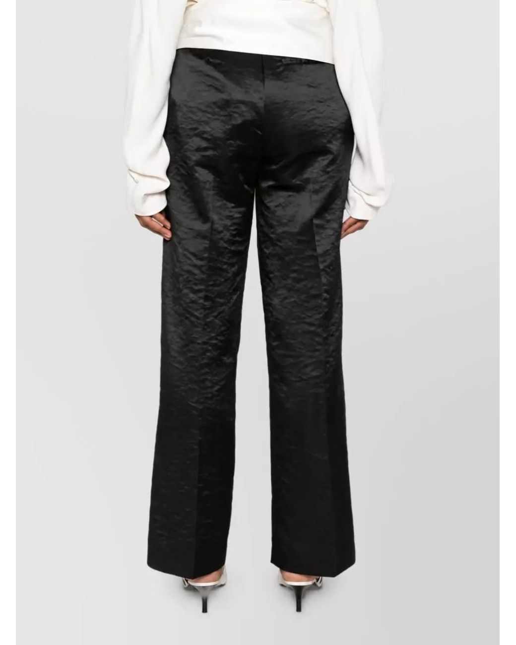 Forte_forte Gray Hammered-Texture Casual Trousers