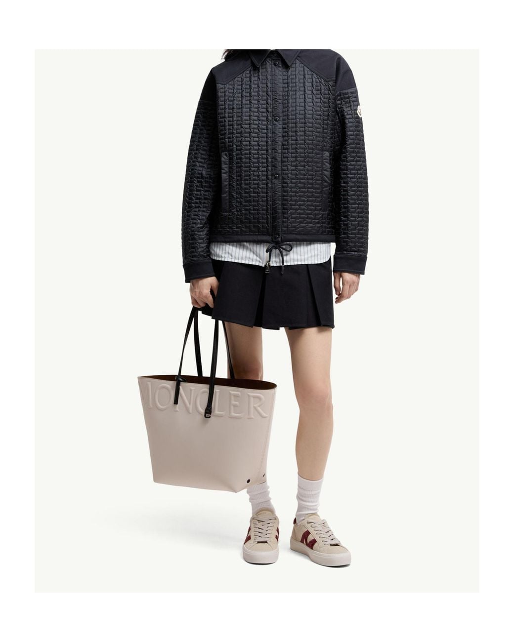 Moncler White Very Mini Tote Bag