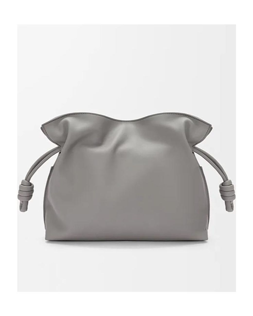 Loewe Gray Medium Flamenco Clutch Bag/Light Ghost