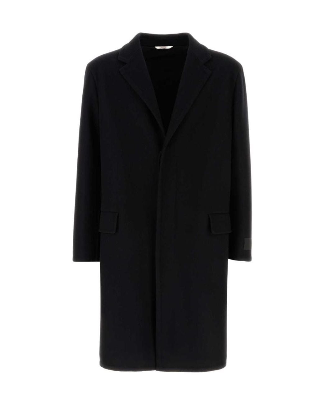 Valentino Black Single-Breasted Long-Sleeved Coat for men