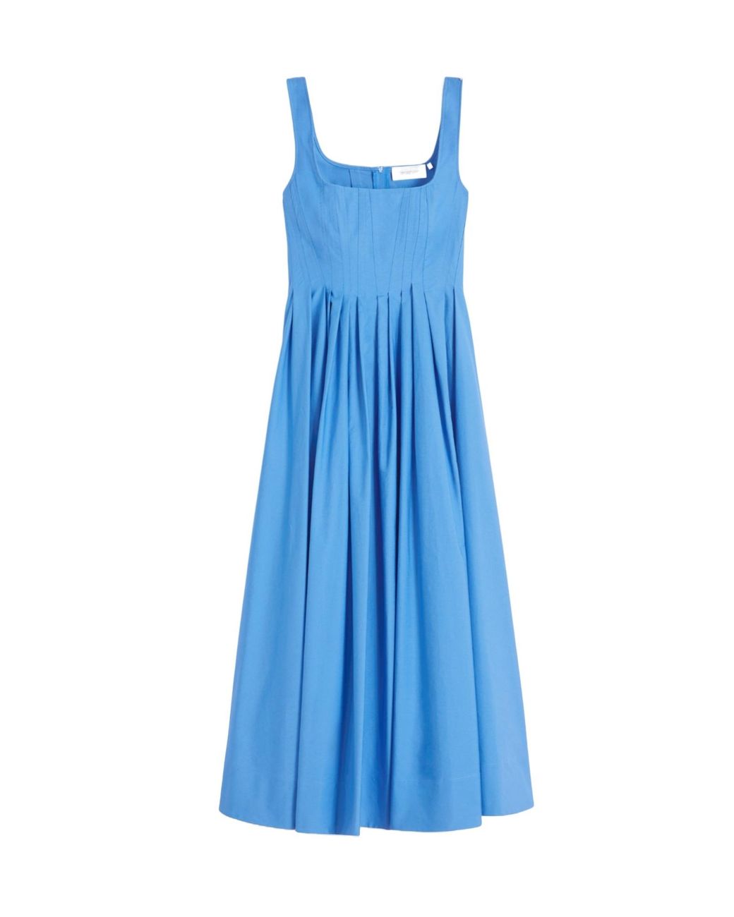 Sportmax Blue Spxgiro Square Neck Sleeveless Midi Dress