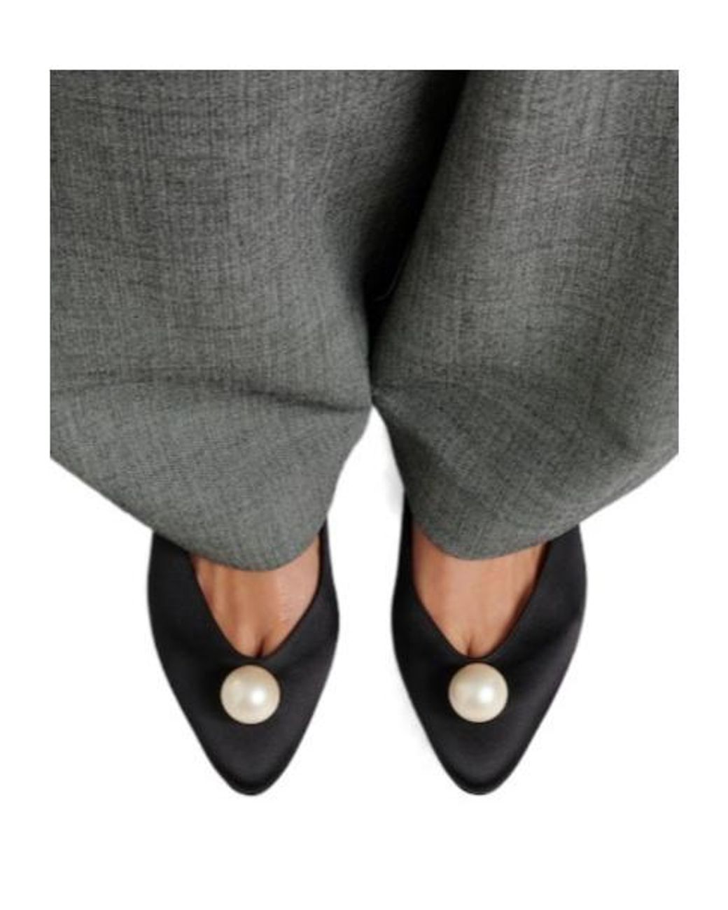 Magda Butrym Brown Pearl-Adorned Satin High Heels