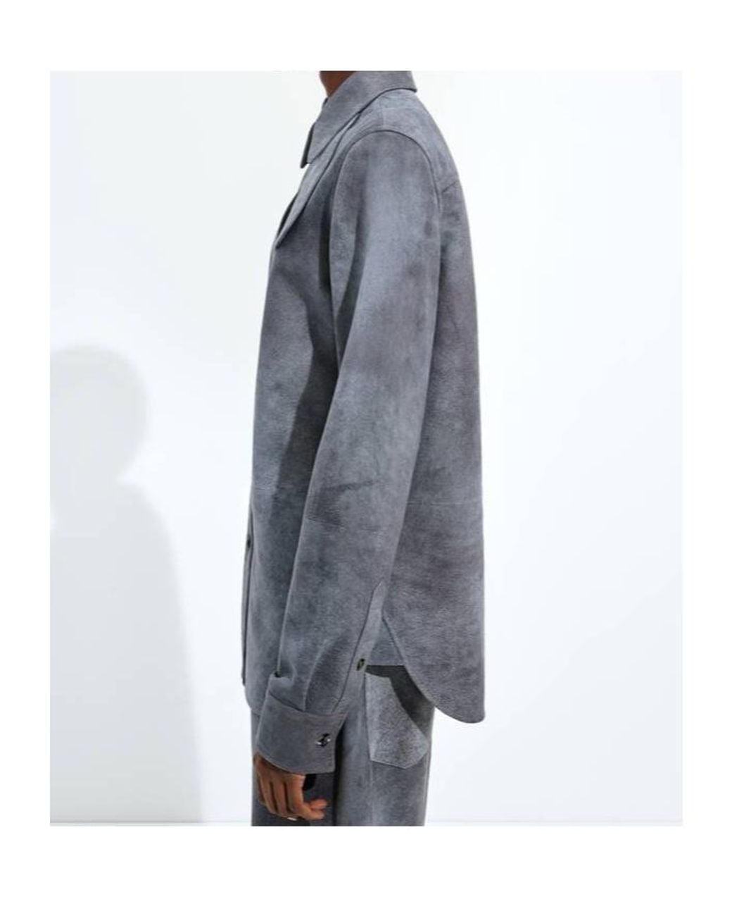 Bottega Veneta Gray Cloudy Suede Shirt